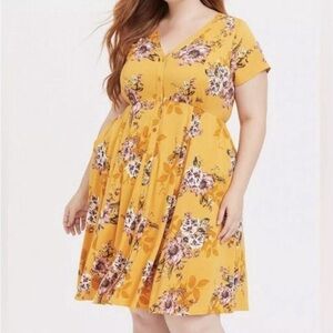 Torrid size 1 floral button down dress